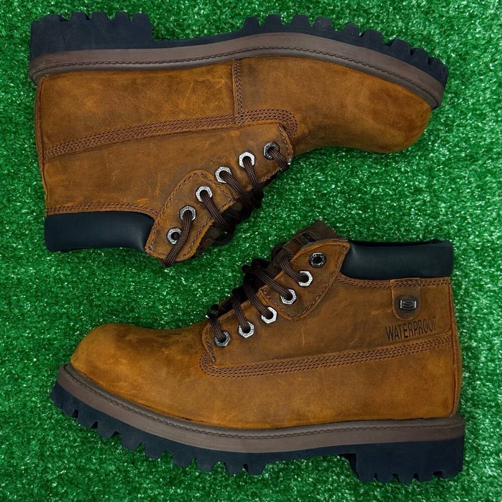 Skechers USA Sergeants Verdict Waterproof Men’s 7.5 Padded Collar 6-Eye Boots